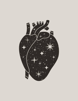 Canvas Print Mystic Black Heart in a Trendy