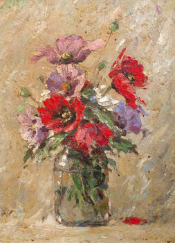 Canvas Print Oil painting - flowers in the vase
