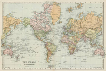 Canvas Print Old map of the World Map