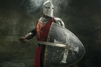 Canvas Print One medeival warrior or knight in