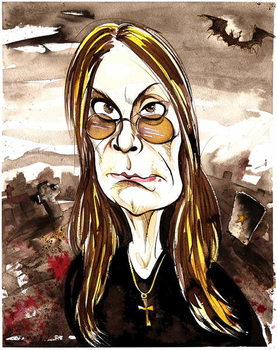 Canvas Print Ozzy Osbourne - colour caricature
