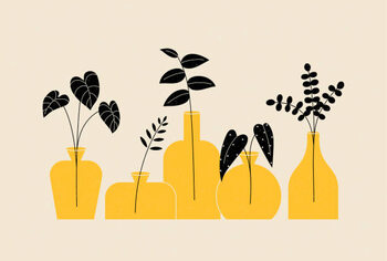 Canvas Print Pot plant set. Houseplant art. Collection