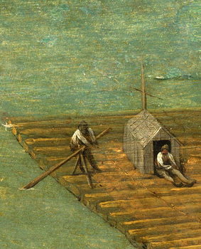 Canvas Print Raft detail from Tower of Babel, 1563