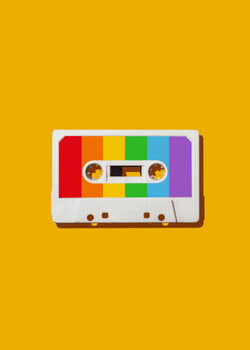Canvas Print Rainbow cassette tape