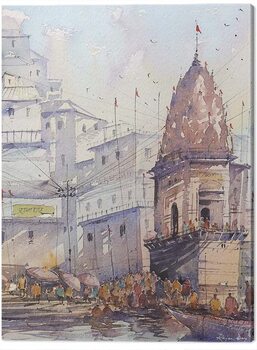 Canvas Print Rajan Dey - Varanashi Ghat, India