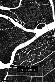 Canvas Print Saint Petersburg black