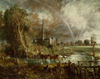 Canvas Print Salisbury Cathedral From the Meadows, 1831