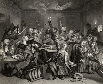 Canvas Print Scene in a Gaming House, plate VI
