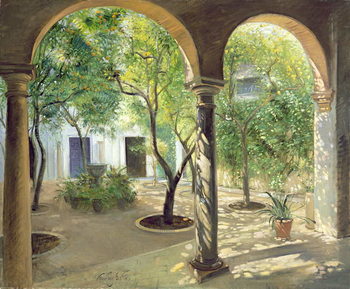 Canvas Print Shaded Courtyard, Vianna Palace, Cordoba