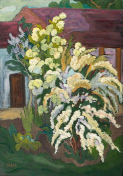 Canvas Print Shrubbery in Bloom  oil on board