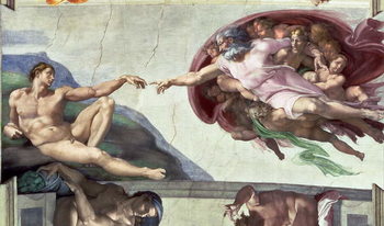 Canvas Print Sistine Chapel Ceiling (1508-12): The Creation of Adam