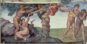 Canvas Print Sistine Chapel Ceiling (1508-12): The Fall of Man