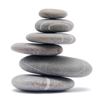 Canvas Print Six tabular grey stones piled on