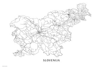 Canvas Print Slovenija black & white