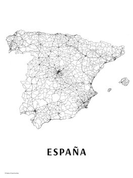 Canvas Print Spain black & white