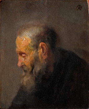 Canvas Print Study of an Old Man in Profile