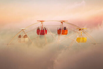 Canvas Print Surreal picture of colorful ferris wheel