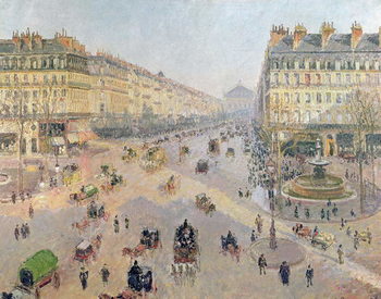 Canvas Print The Avenue de L'Opera, Paris, Sunlight, Winter Morning