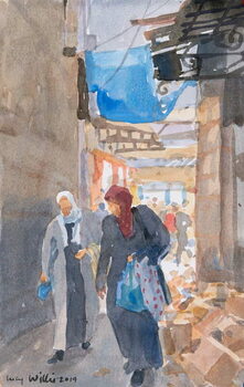 Canvas Print The Blue Awning by the Damascus Gate, Jerusalem, 2019