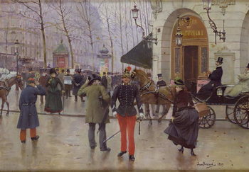 Canvas Print The Boulevard des Capucines and the Vaudeville Theatre