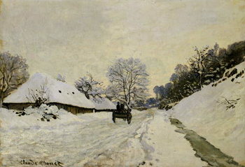 Canvas Print The Cart, or Road under Snow at Honfleur, 1865