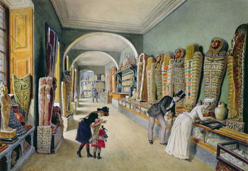 Canvas Print The Corridor and the last Cabinet of the Egyptian Collection in the Ambraser Collection of the Lower Belvedere