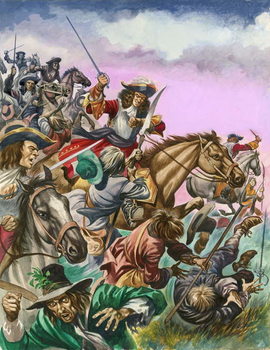 Canvas Print The Duke of Monmouth at the Battle of Sedgemoor.