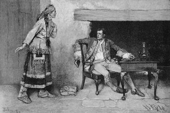 Canvas Print The Ojibway Maiden Disclosing Pontiac's Plot
