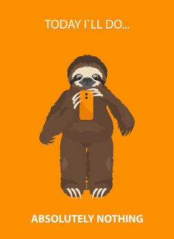 Canvas Print The story of one sloth. At