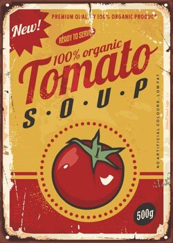 Canvas Print Tomato soup vintage metal sign image