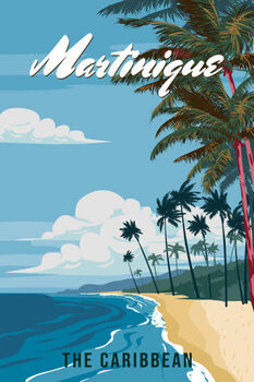 Canvas Print Travel poster Martinique tropical island resort