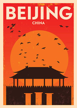 Canvas Print Typographic Beijing City Poster Design