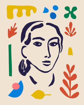 Canvas Print Vector woman art poster. Matisse inspired