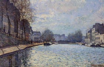 Canvas Print View of the Canal Saint-Martin, Paris, 1870