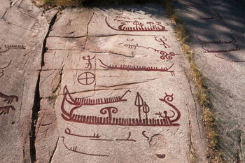Canvas Print Viking rock paintings