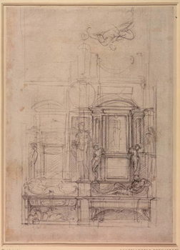 Canvas Print W.26r Design for the Medici Chapel in the church of San Lorenzo, Florence