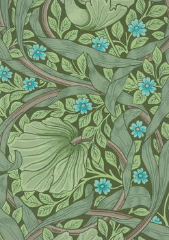 Canvas Print Wallpaper Sample with Forget-Me-Nots, c.1870