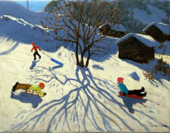 Canvas Print Winter hillside, Morzine, France