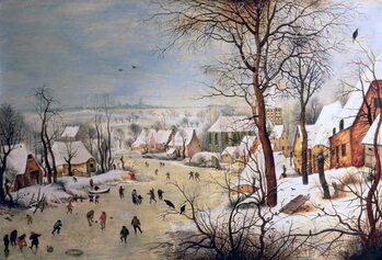 Canvas Print Winter Landscape with Birdtrap, 1601