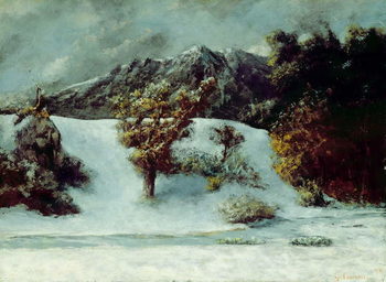 Canvas Print Winter Landscape With The Dents Du Midi, 1876