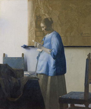 Canvas Print Woman Reading a Letter, c.1662-63