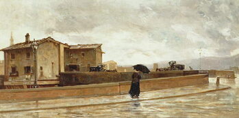 Canvas Print Woman Walking on a Bridge, 1881