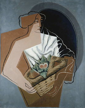 Canvas Print Woman with Basket