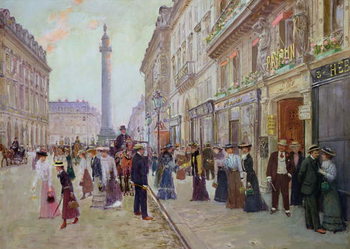 Canvas Print Workers leaving the Maison Paquin, in the rue de la Paix