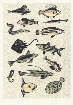 Canvas Print Yellow Japanese Fish, 2016