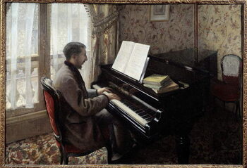 Canvas Print Young man playing piano.
