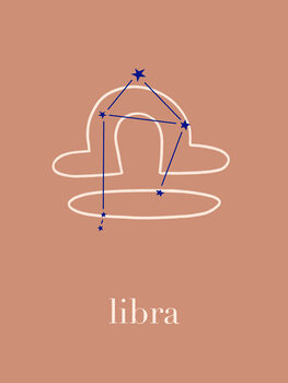 Canvas Print Zodiac - Libra - Terracotta
