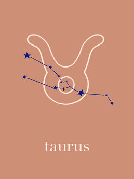 Canvas Print Zodiac - Taurus - Terracotta