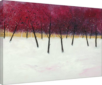 Stuart Roy - Red Trees on White Canvas Print