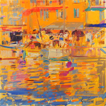 Canvas-taulu Boats in Harbour, Saint-Tropez